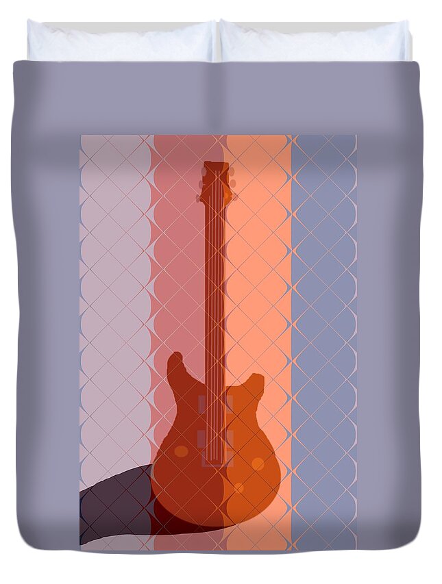 Guitar Duvet Cover featuring the painting Electric Guitar Solo by Pharris Art