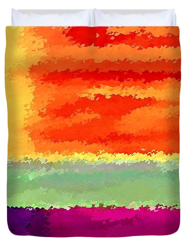 Orange Duvet Cover featuring the digital art Elements by David Manlove