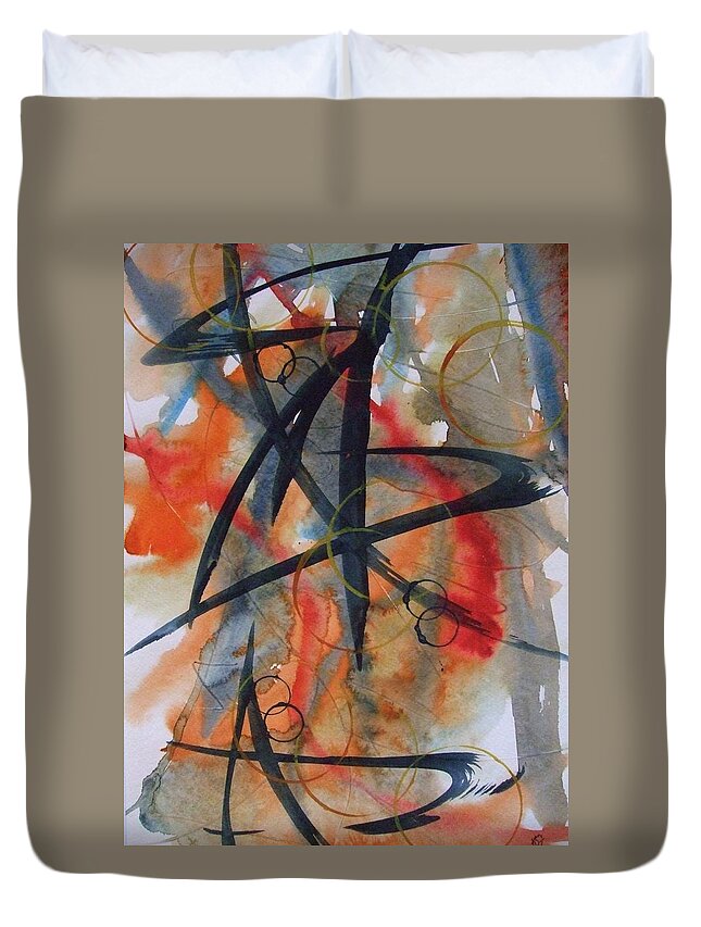 Ksg Duvet Cover featuring the painting Elements of Design by Kim Shuckhart Gunns
