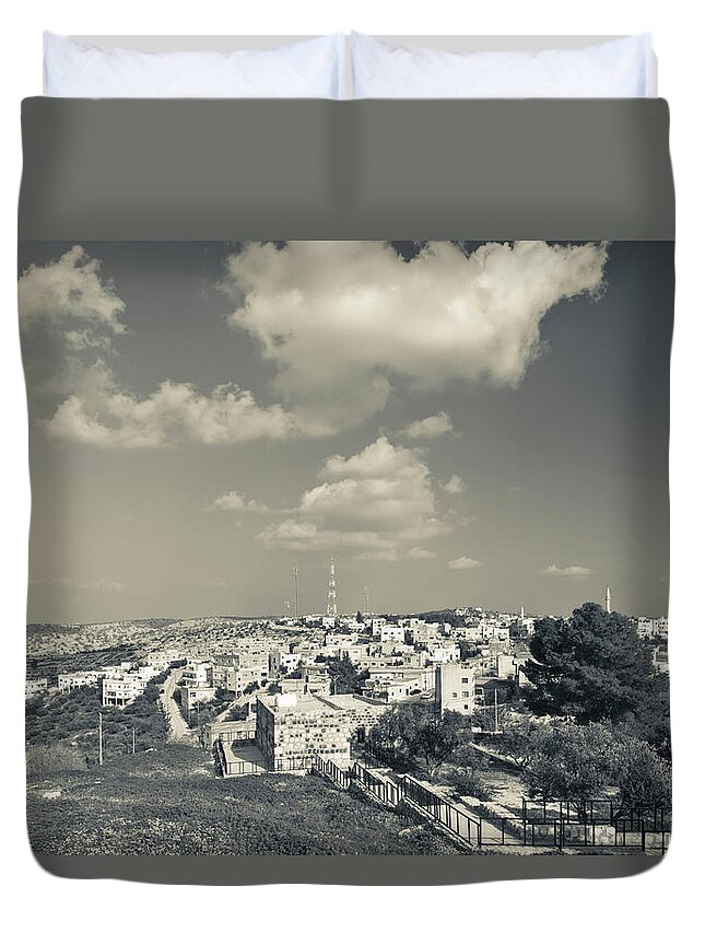 Photography Duvet Cover featuring the photograph Elevated View Of The New Town, Umm by Panoramic Images