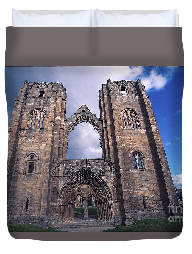 Elgin Duvet Cover featuring the photograph Elgin cathedral by Riccardo Mottola