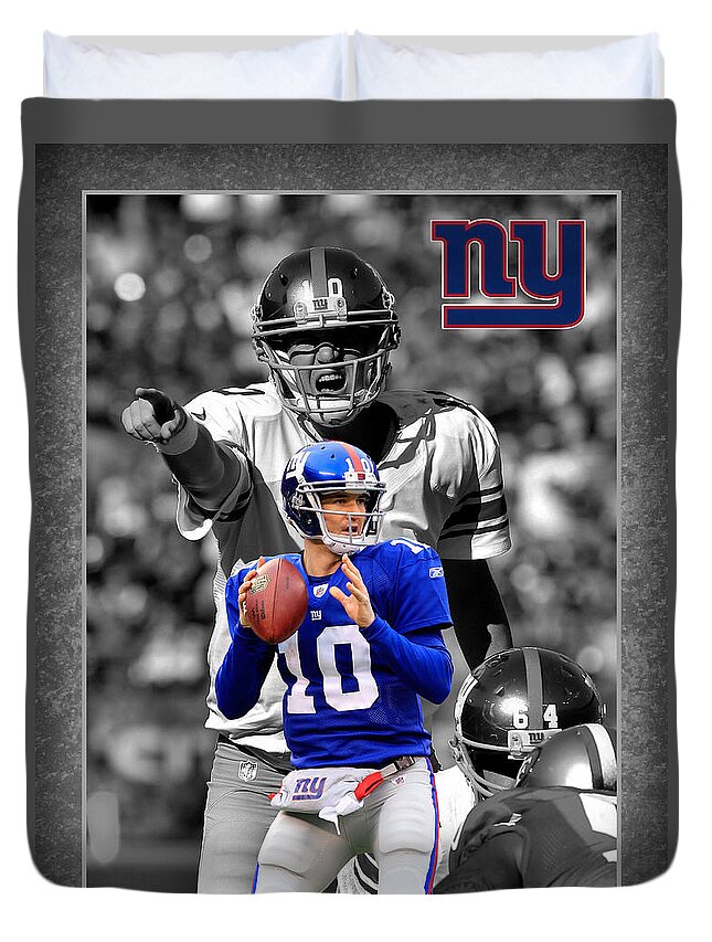 Eli Manning Duvet Cover featuring the photograph Eli Manning Giants by Joe Hamilton