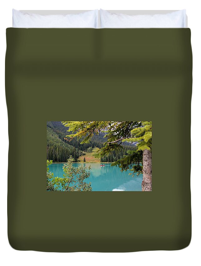 Emerald Lake Duvet Cover featuring the photograph Emerald Lake British Columbia by Lynn Bolt