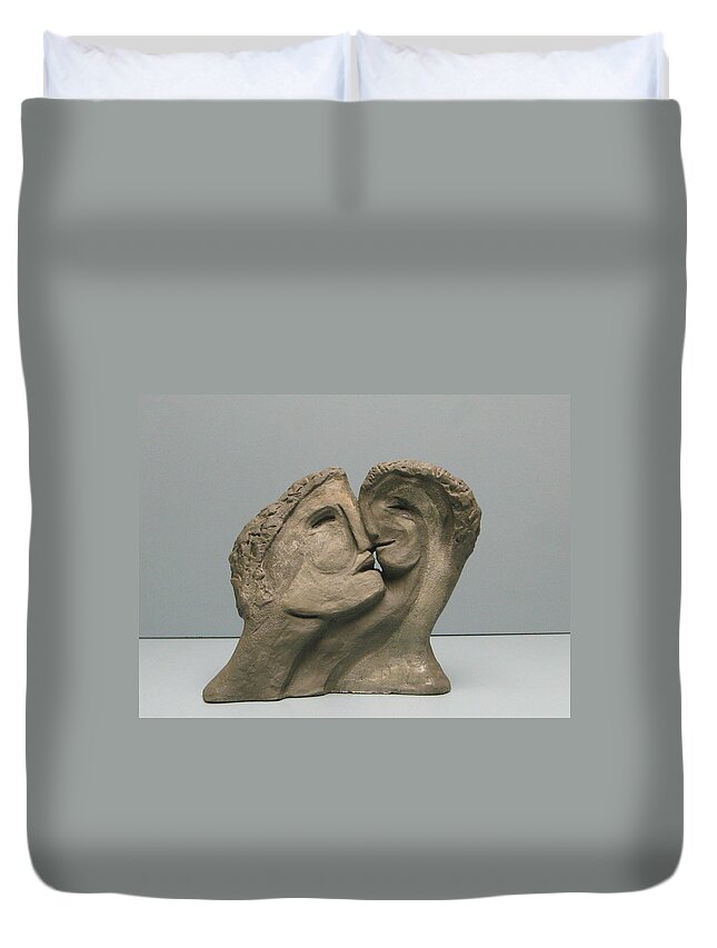 Originals Duvet Cover featuring the sculpture Empty nest is the other side of Family by Nili Tochner