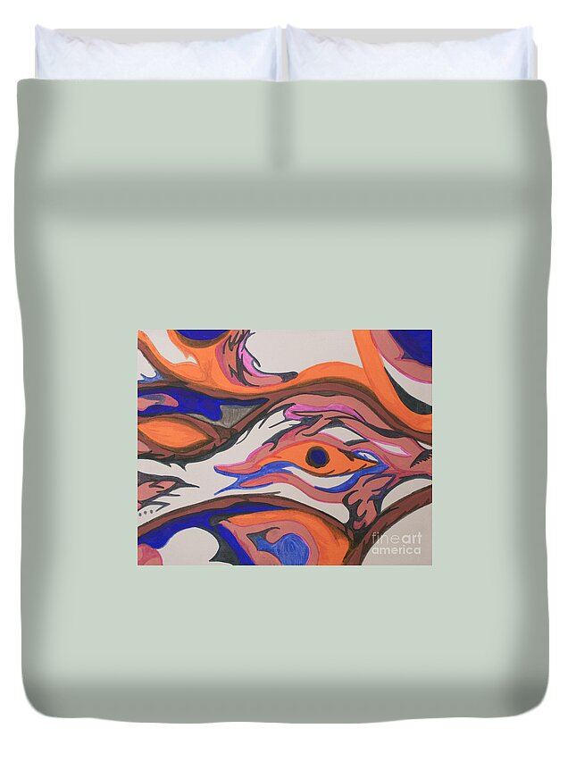 Abstract Duvet Cover featuring the photograph En Formation by Mary Mikawoz