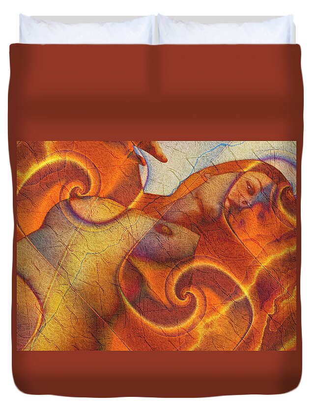 End Of Pompeii Duvet Cover featuring the digital art End of Pompeii by Kiki Art