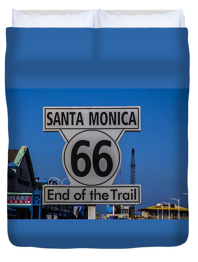 Route 66 Duvet Cover featuring the photograph End of the Trail by Angus HOOPER III