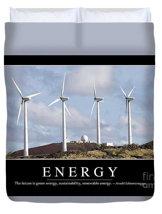 Motivation Duvet Cover featuring the photograph Energy Inspirational Quote by Stocktrek Images