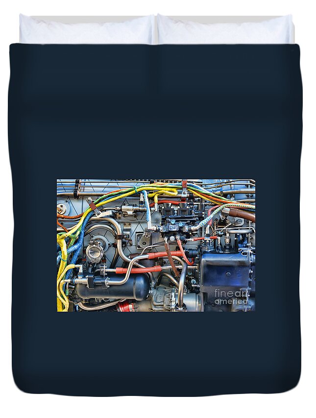 Engine Duvet Cover featuring the photograph Engineering Abstract by Olga Hamilton