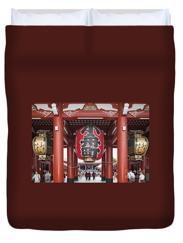 Senso-ji Temple Duvet Cover featuring the photograph Entrance to Senso-Ji Temple by Bryan Mullennix