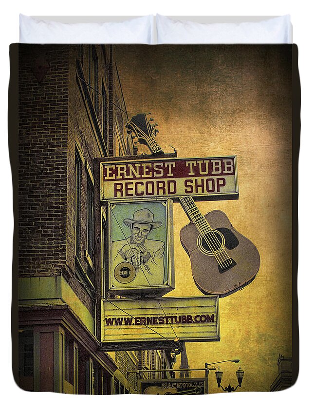 Art Duvet Cover featuring the photograph Ernest Tubb's Record Shop by Randall Nyhof