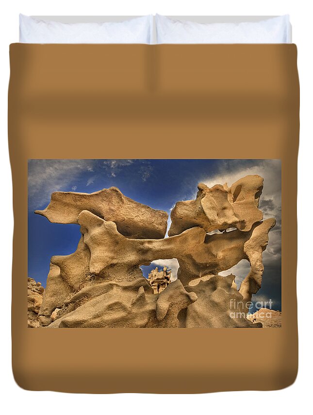 North America Duvet Cover featuring the photograph Eroded Sandstone Formations Fantasy Canyon Utah by Dave Welling