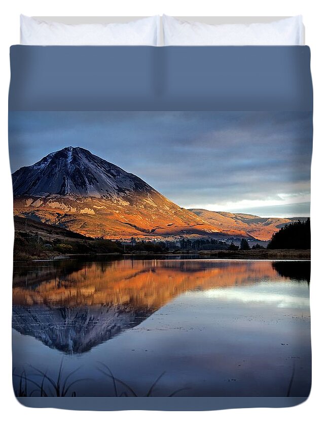 Scenics Duvet Cover featuring the photograph Errigal by Trevor Cole Alternative Visions Photography