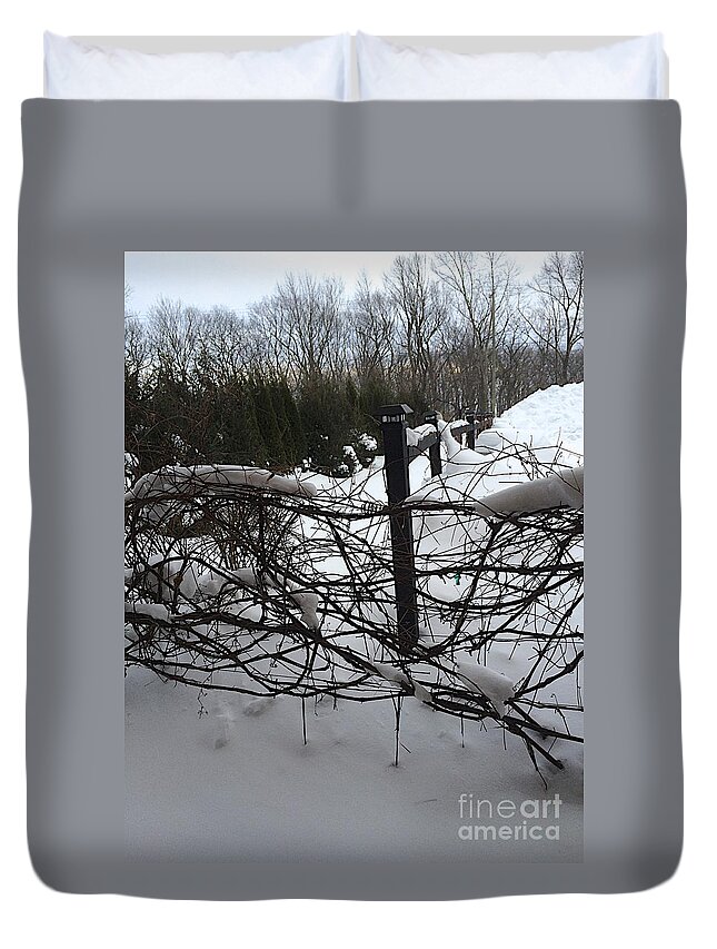 Ice Duvet Cover featuring the photograph Esperance Vine by Joseph Yarbrough
