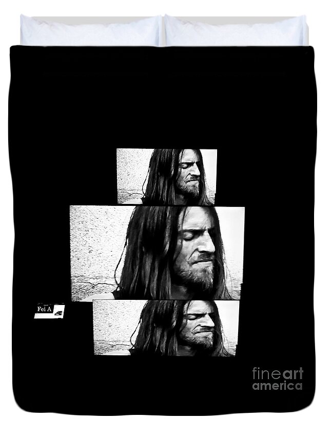 People Duvet Cover featuring the photograph Estas Tonne's Face by Fei A