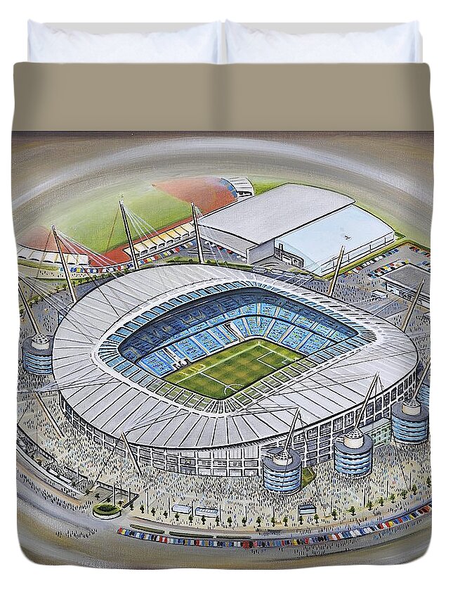 Etihad Stadium Manchester City Duvet Cover For Sale By D J Rogers