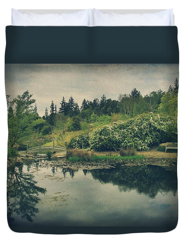 Quarry Hills Botanical Garden Duvet Cover featuring the photograph Even After You're Gone by Laurie Search