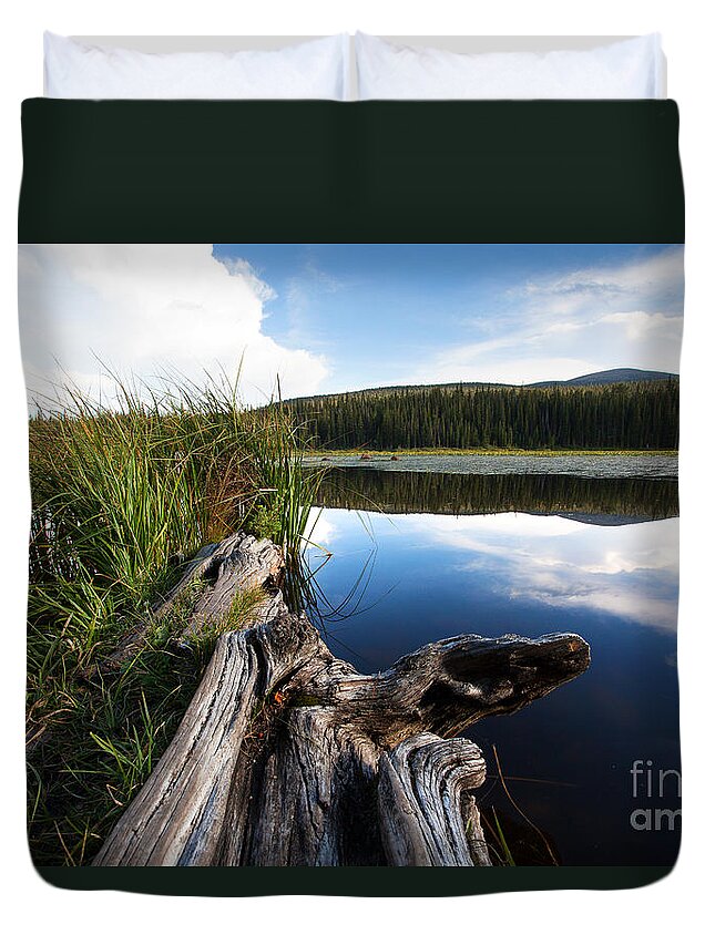 Red Rock Lake Photograph Duvet Cover featuring the photograph Evening at Red Rock Lake by Jim Garrison