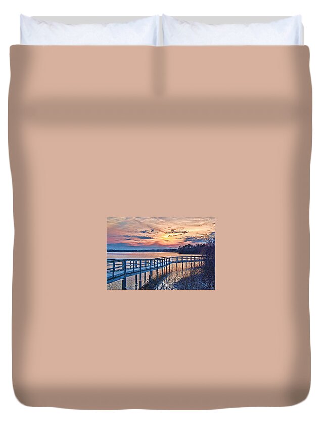 Evening Glow Duvet Cover featuring the photograph Evening Glow by Bellesouth Studio