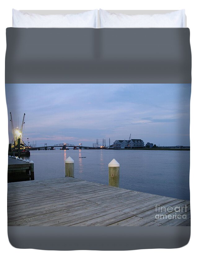 Evening Light Duvet Cover featuring the photograph Evening Light At Chincoteague Sound by Christiane Schulze Art And Photography