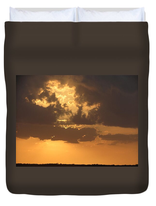 Nature Duvet Cover featuring the photograph Evening Over Lake George by Fortunate Findings Shirley Dickerson