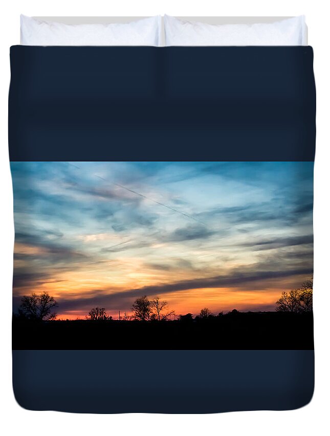 Sky Duvet Cover featuring the photograph Evening Sky by Holden The Moment