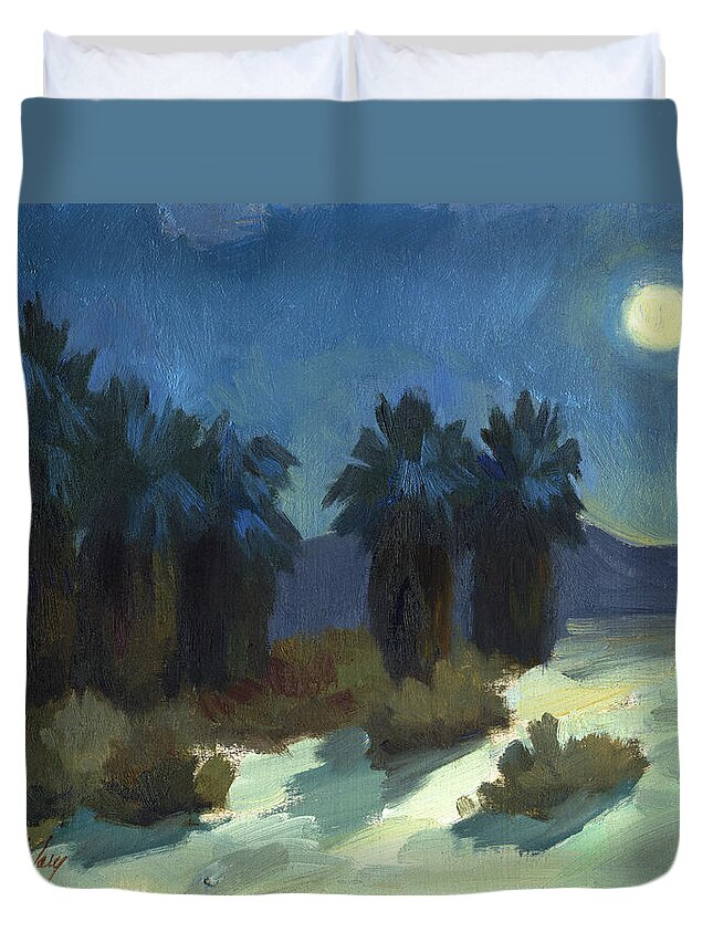 Evening Solitude Duvet Cover featuring the painting Evening Solitude by Diane McClary