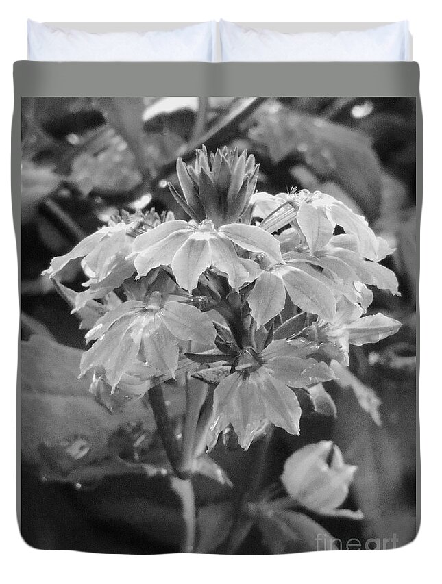Flower Duvet Cover featuring the photograph Everlasting Love 005 BW by Robert ONeil