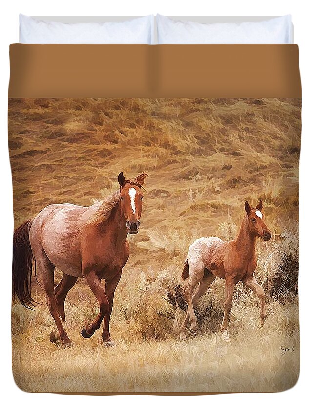 Animal Duvet Cover featuring the photograph Exercise by Jack Milchanowski