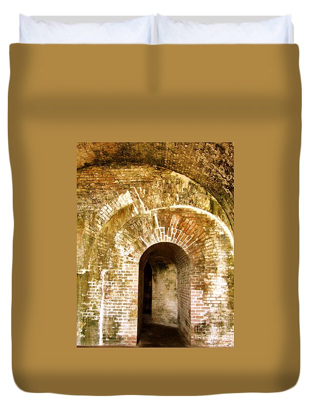 Tunnel Duvet Cover featuring the photograph Exit by Andrea Anderegg