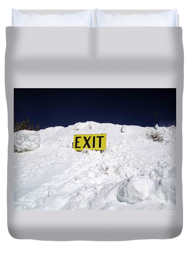 Snow Duvet Cover featuring the photograph Exit by Fiona Kennard