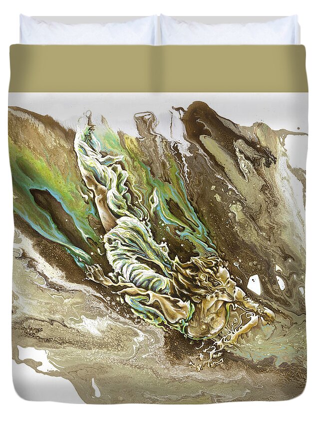 Explore Duvet Cover featuring the painting Explore by Karina Llergo