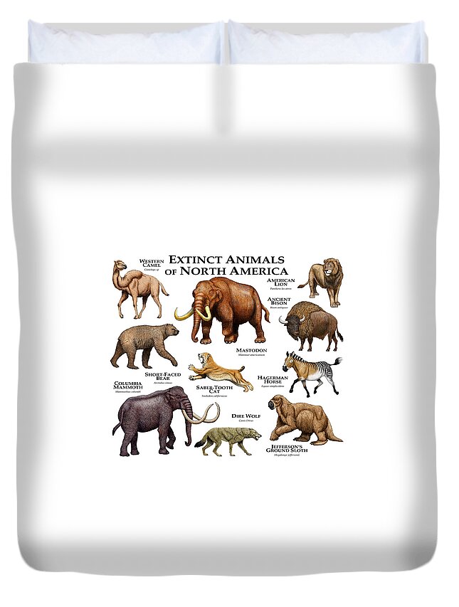 American Lion Duvet Cover featuring the photograph Extinct Animals Of North America by Roger Hall