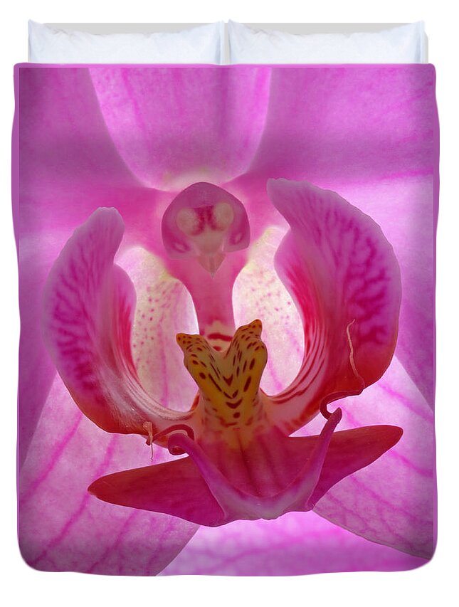 Orchid Duvet Cover featuring the photograph Extremely Loud And Incredibly Close by Juergen Roth