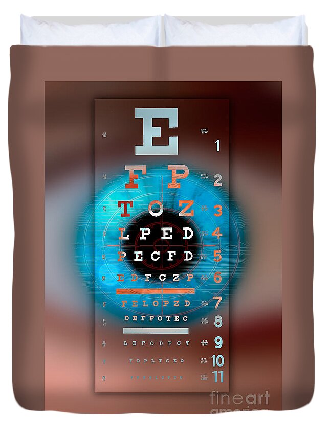 Eye Duvet Cover featuring the photograph Eye Chart by Mike Agliolo