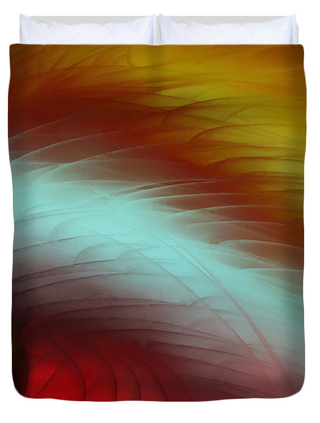 Abstract Duvet Cover featuring the painting Eye Of The Beast by Anita Lewis