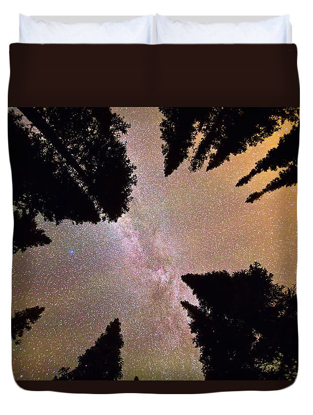 Milky Way Duvet Cover featuring the photograph Eye of The Forest by James BO Insogna