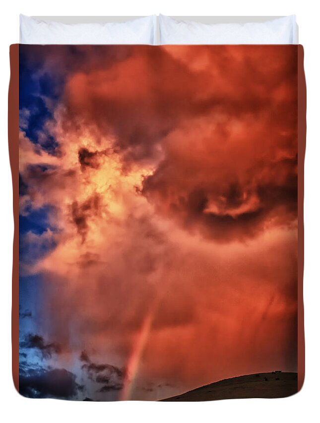 Strange Duvet Cover featuring the photograph Eye of the Storm by Beth Sargent