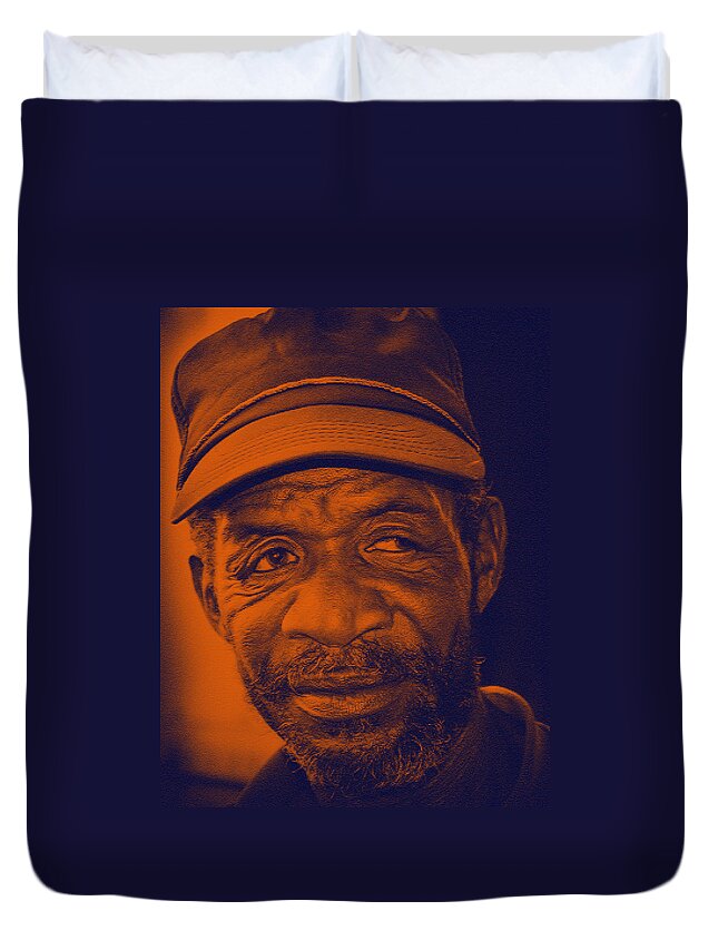 Black Man Duvet Cover featuring the photograph Eye Talk by Rob Hemphill