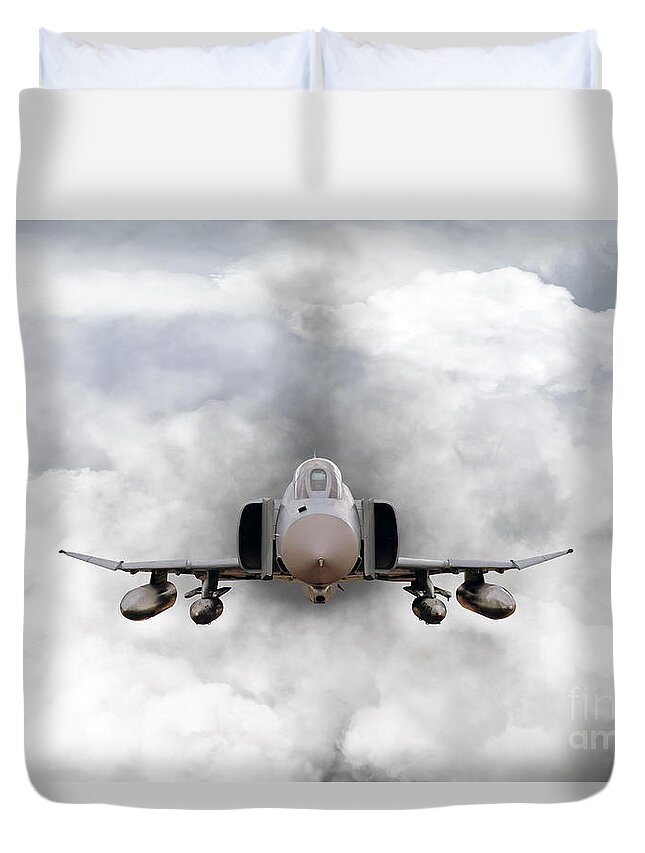 F4 Duvet Cover featuring the digital art F4 Phantom by Airpower Art