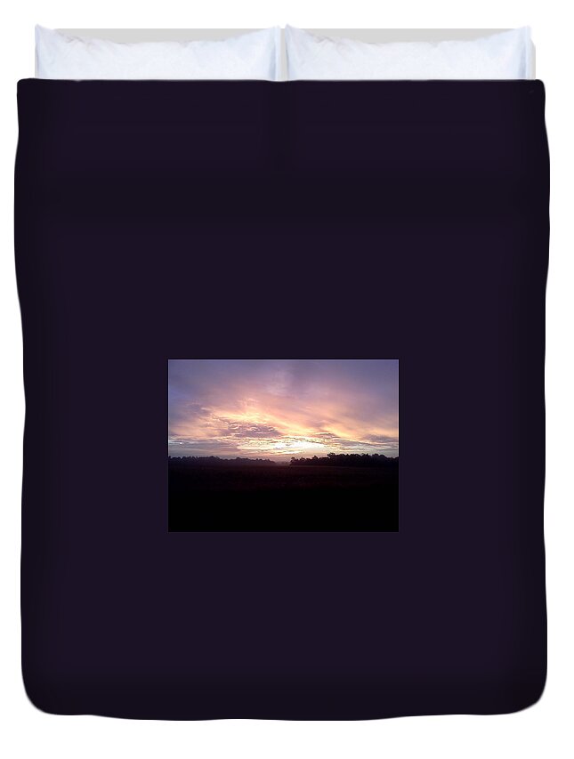 Sunrise Duvet Cover featuring the photograph Face in the Sunrise by Stacy C Bottoms