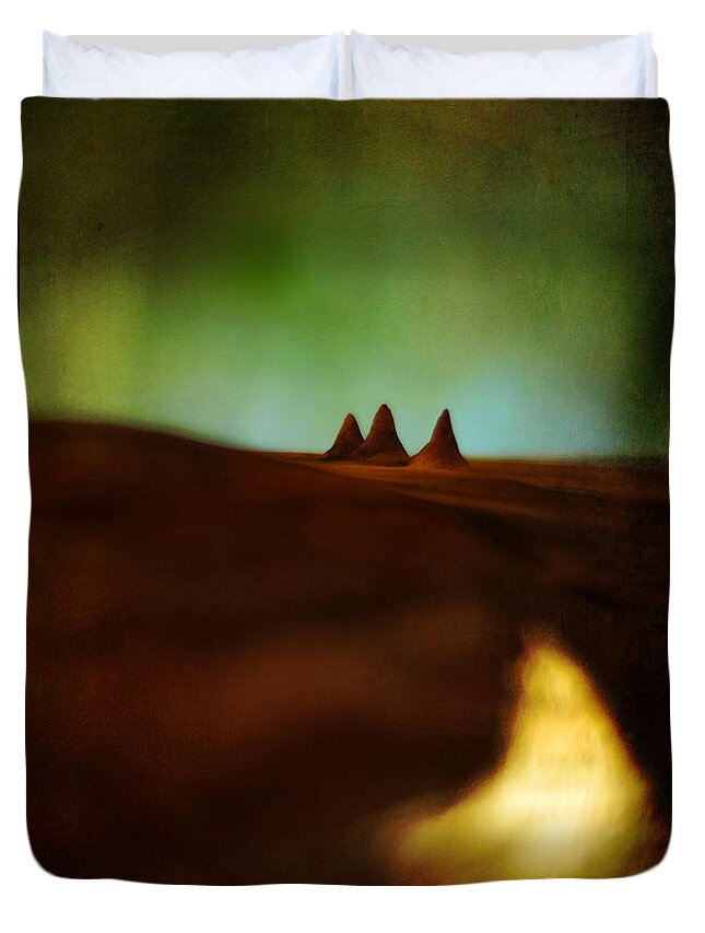 Miniature Landscape Duvet Cover featuring the photograph Fairies Giza by Rebecca Sherman