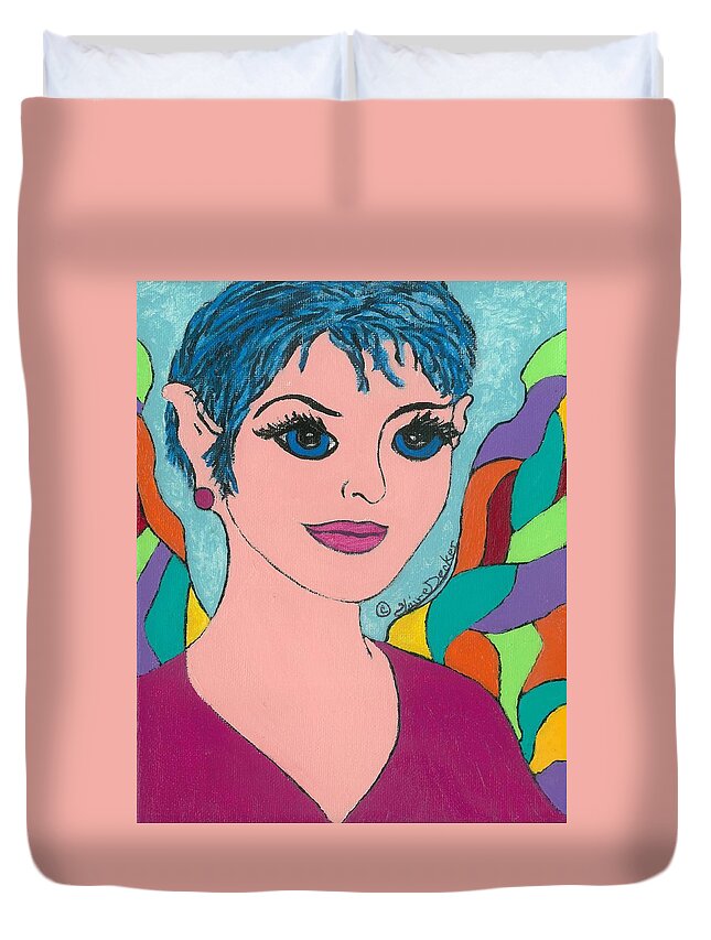 Fairy Duvet Cover featuring the painting Fairy Yhekiva by Claire Decker