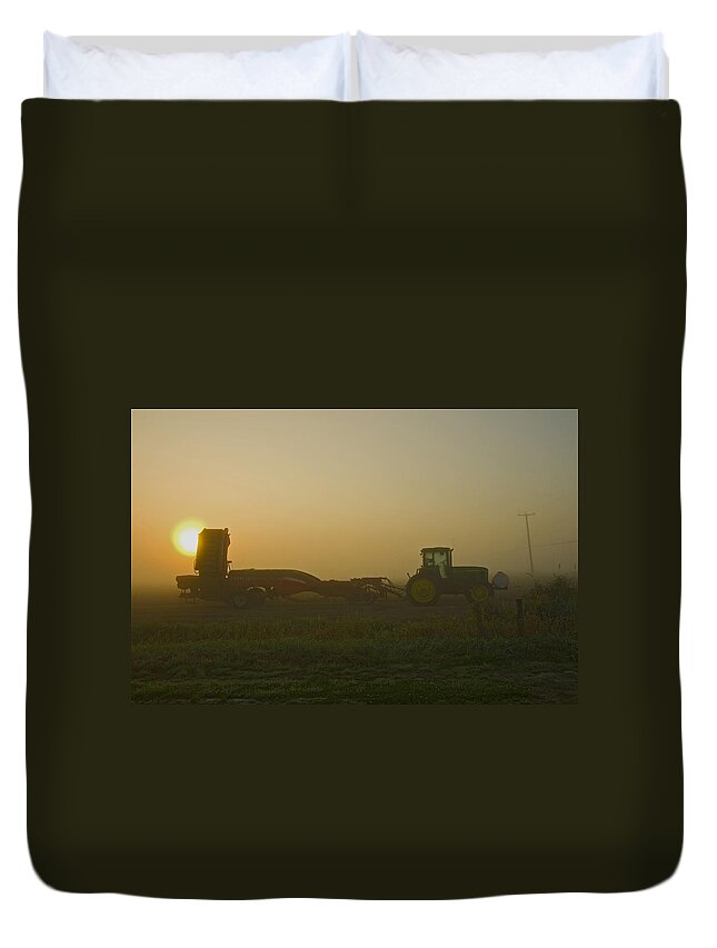 Tractor Duvet Cover featuring the photograph Fall Harvest by Rob Mclean 