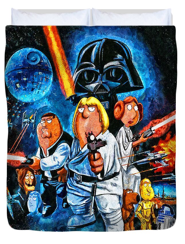 Family Guy Star Wars Duvet Cover by Joe Misrasi - Pixels