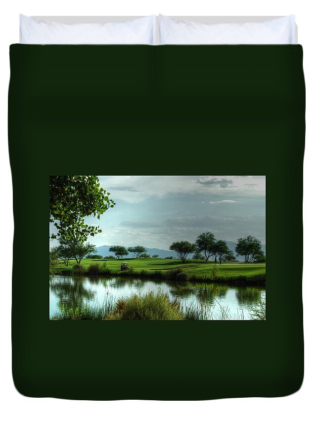 Clouds Duvet Cover featuring the photograph Fantasy Golf Course by Tam Ryan