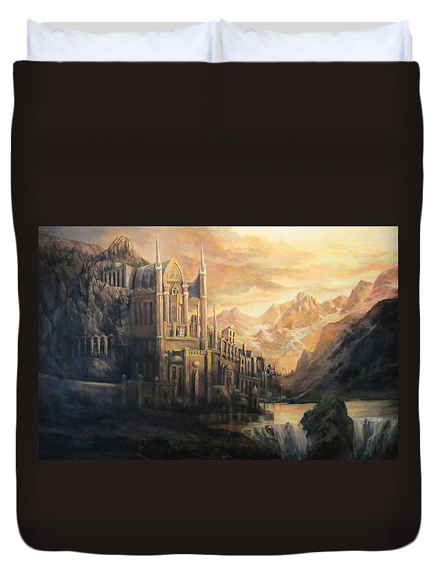 Fantasy Duvet Cover featuring the painting Fantasy Study by Donna Tucker