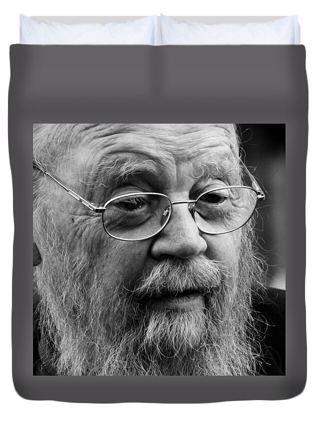 Author Duvet Cover featuring the photograph Farley Mowat by Andrew Fare