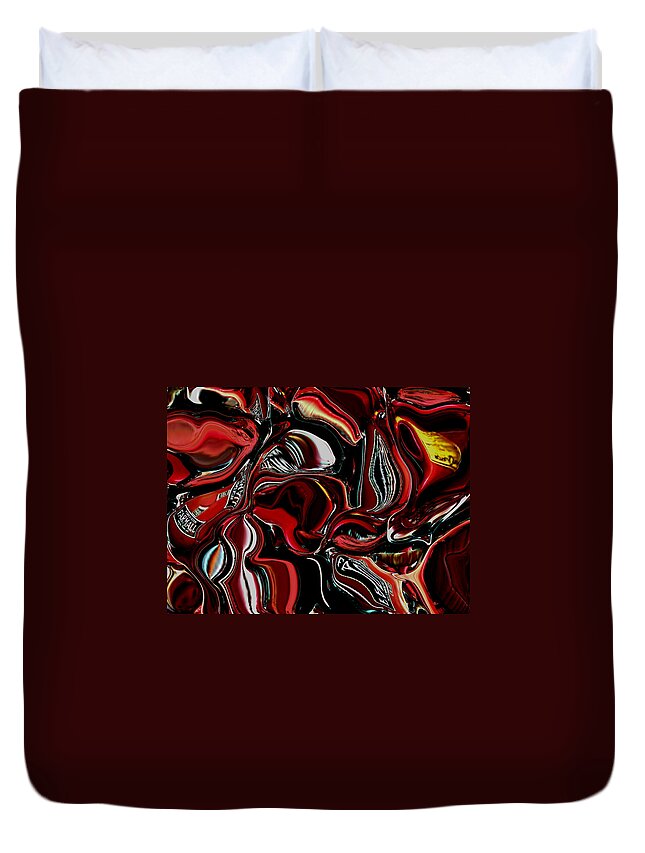 Farmall Abstract Duvet Cover featuring the digital art Farmall Abstract by Ernest Echols