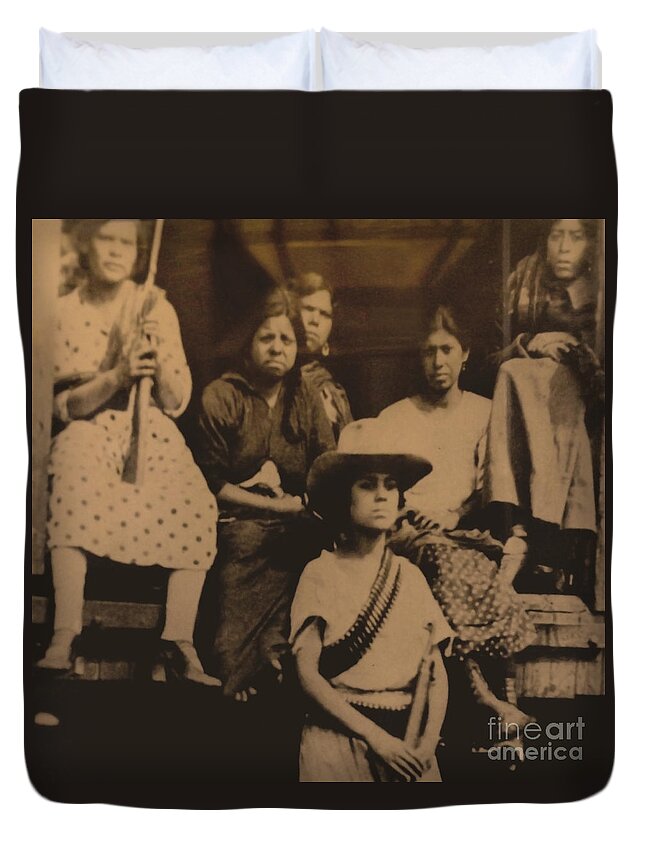 Rustic Duvet Cover featuring the photograph Female Revolutionairies by Al Bourassa
